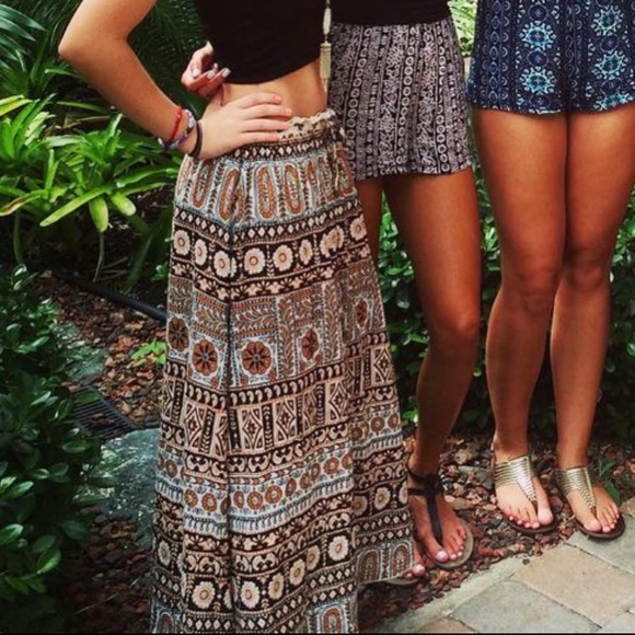 Billabong Orange Printed Maxi Skirt - Picture 6 of 7